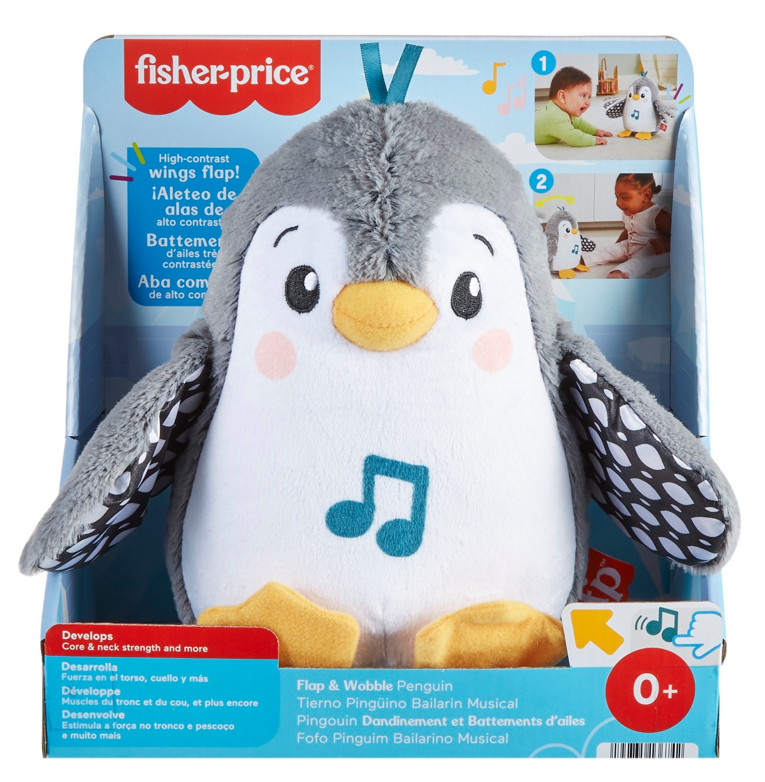 Fisher-Price Hudobná hojdacia hračka Tučniak pre bábätká HNC10